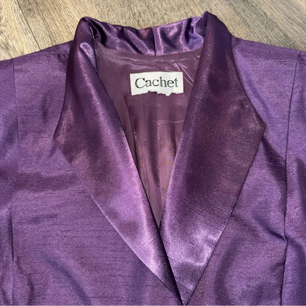 Cachet Rich Purple Blazer‎ with Decorative Cuffs